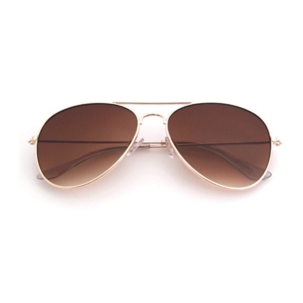 Classic Gold Frame Amber Lens Aviator Sunglasses - Picture 3 of 5